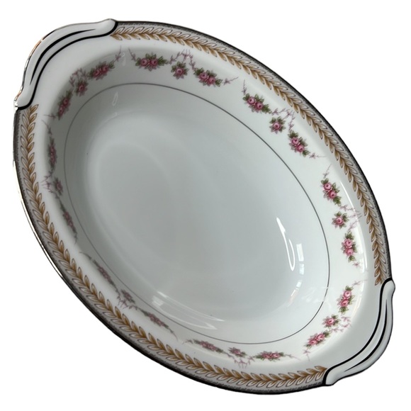 RC SERVING BOWL VTG 1960s PATTERN NORITAKE 564 VICTORIAN ROSES AND LAUREL TRIM - Picture 1 of 14